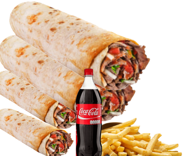 2 Dürüm + 2 Dürüm XL - Con 1L de cola O patatas. en XXL Kebab Rubí