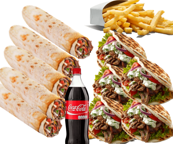5 Dürüm o Pita - Con patatas y 1L de cola. en XXL Kebab Rubí